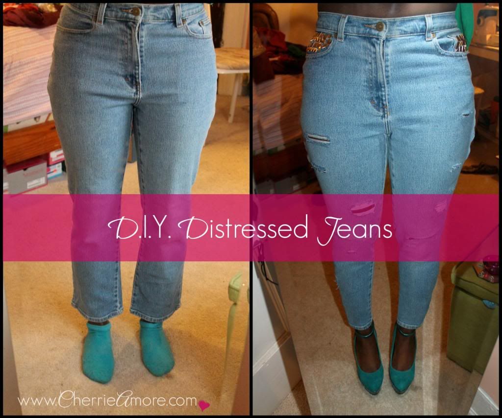  DIY Distressed Jeans