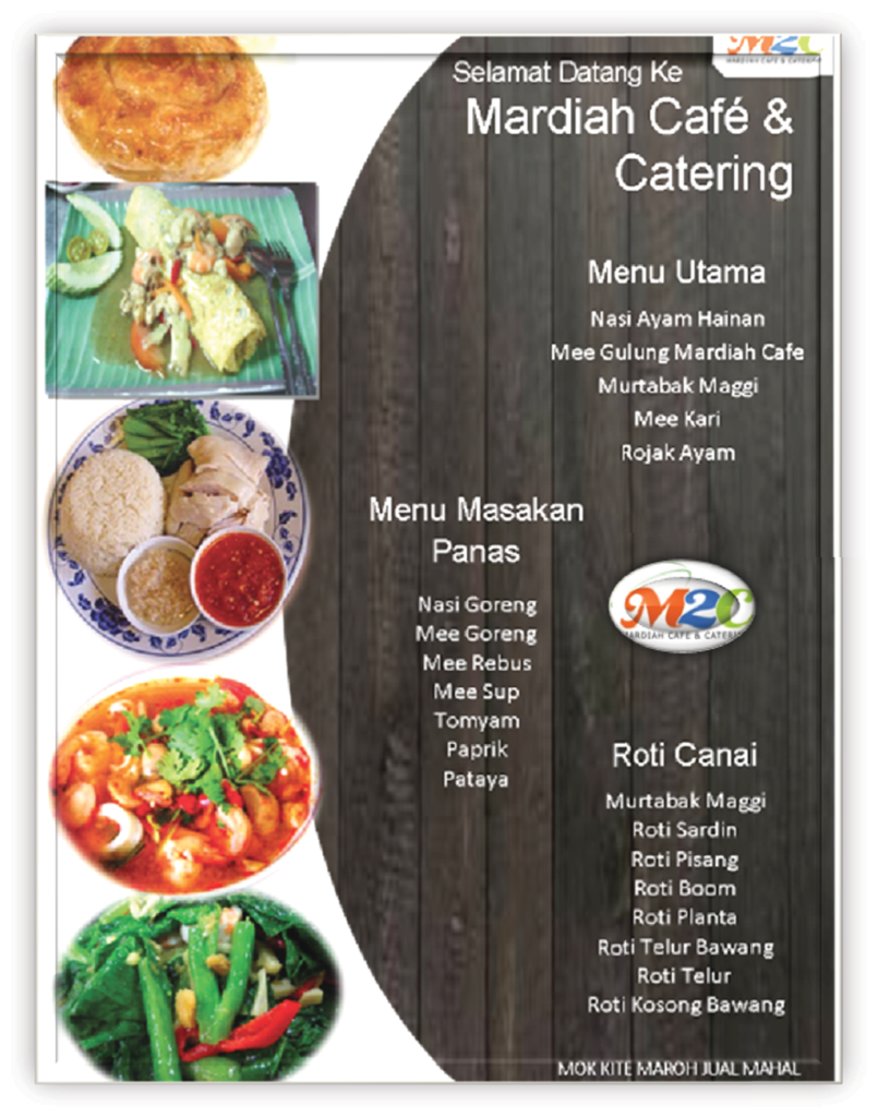 menu cafe