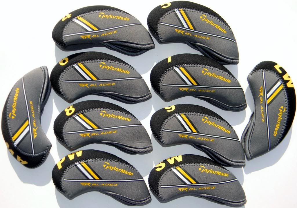 10 Black Grey TaylorMade RocketBladez Iron Covers Neoprene Golf Headcovers
