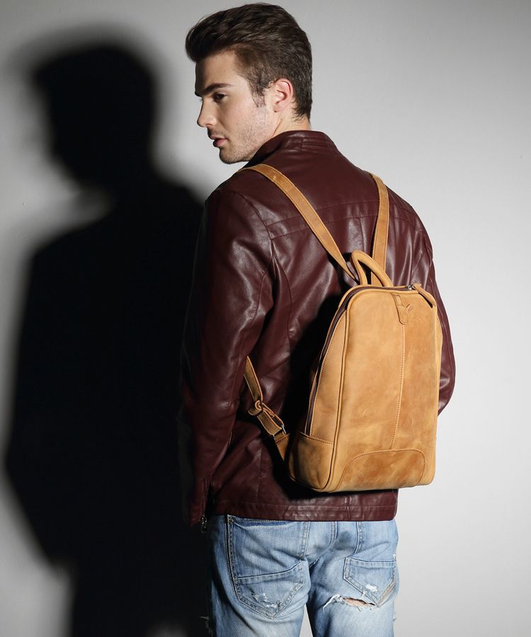 Handmade Vintage Mens Womens Genuine Leather Handbag Bookbag Satchel