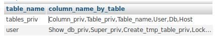 tabel columns_priv setelah dilakukan query group_concat