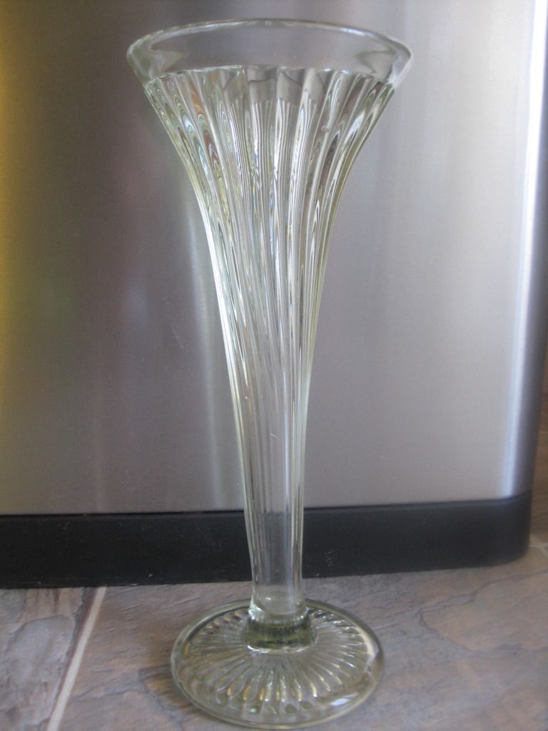 Clear Fluted Trumpet Glass Vase Antiques Board