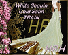 HRH White Gold Satin Sequin Train