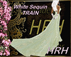 HRH White Sequin Train
