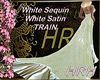HRH White Sequin White Satin Train