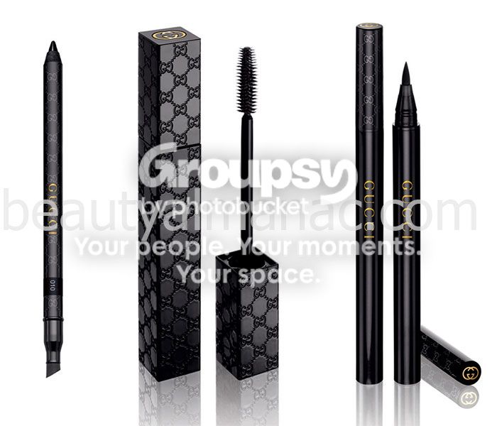 Gucci Eye Impact Longwear Pencil in Iconic Black, Gucci Eye Opulent Volume Mascara in Iconic Black, and Gucci Eye Liquid Liner in Iconic Black
