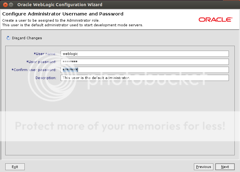 konfigurasi administrator weblogic