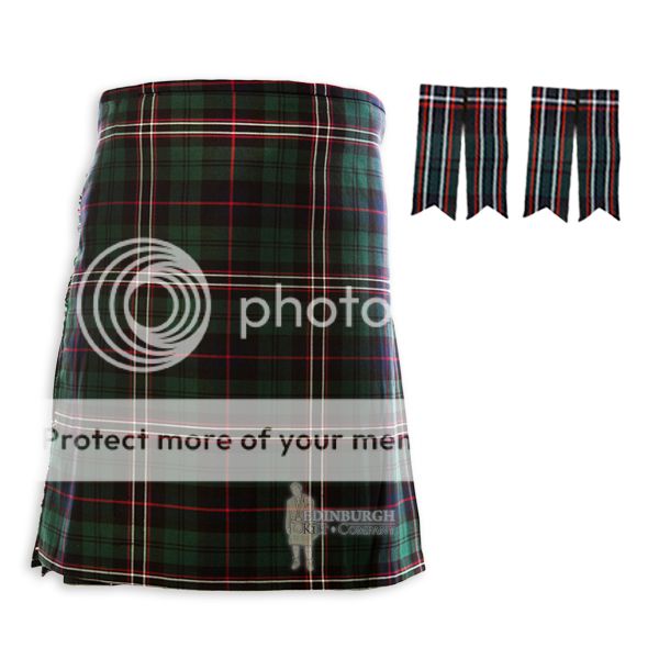 MENS SCOTTISH TARTAN DELUXE 8-YARD KILT & FLASHES SET - TARTAN & SIZE ...