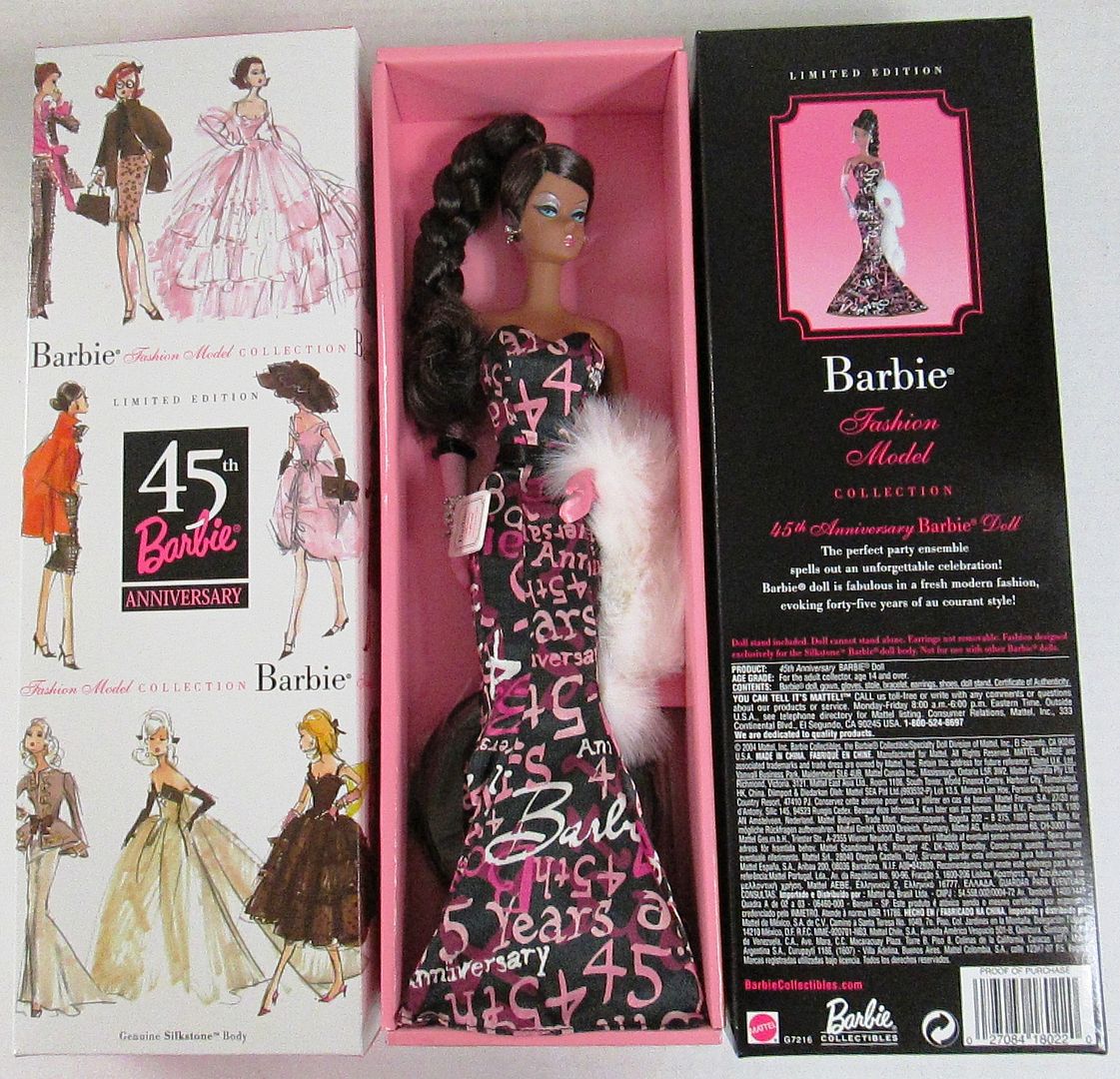 45th Anniversary African American Barbie Silkstone Doll Barbie Fashion
